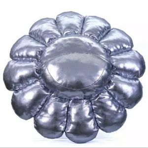 Silver Murakami flower pillow